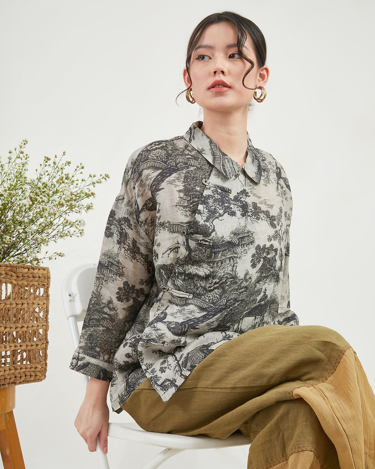 Sage Glamorous Qipao Cheongsam Top