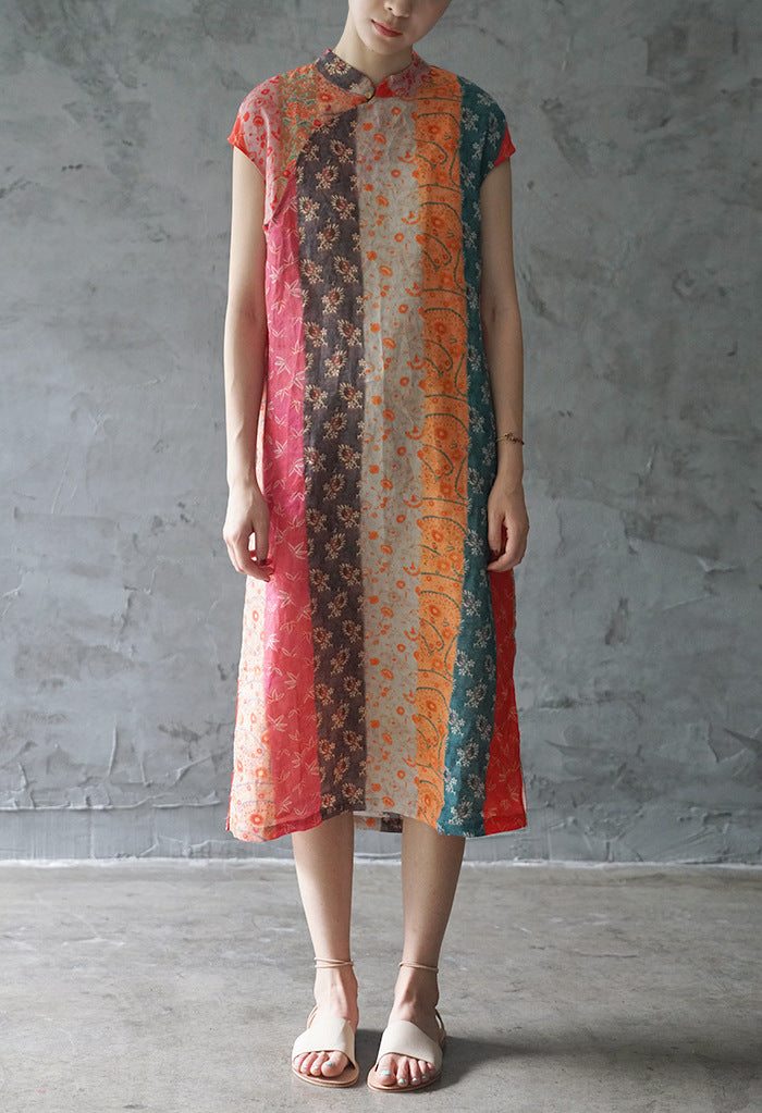 Multi Color Cheongsam Dress