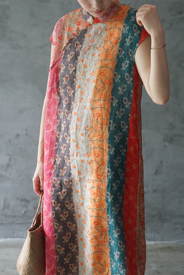Multi Color Cheongsam Dress