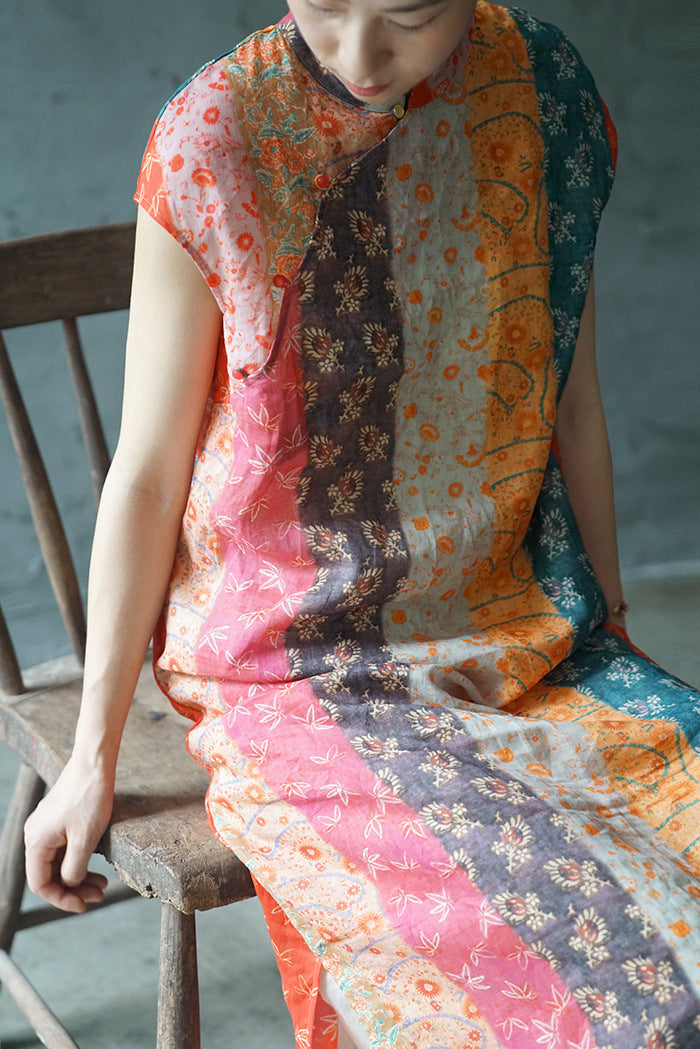 Multi Color Cheongsam Dress