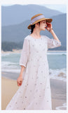 Pakaian Cheongsam Ramie Hiasan Purity Qipao Bertembun