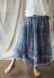 Phantom Blue Mesh Seluar Culottes Cheongsam Qipao