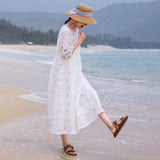 Pakaian Cheongsam Ramie Hiasan Purity Qipao Bertembun