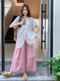 Luxe Unique Embroidered Short Sleeve Cheongsam Top Wide Leg Pants Qipao Set