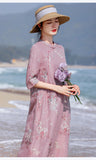 Acacia Ratu Berat Sulam Cheongsam Dress Stand Collar Qipao