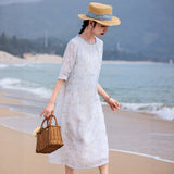 Thea Honed Ramie Cheongsam Dress Floralia Jahitan Qipao