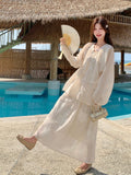 Willow Darling Lace Embroidered Cheongsam Top Skirt Qipao Set