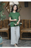 Sage Sparks Cheongsam Qipao Atasan
