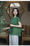 Sage Sparks Cheongsam Qipao Atasan