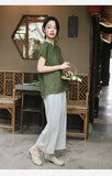 Sage Sparks Cheongsam Qipao Atasan