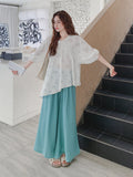 Octavia Opalescent Quality Fabric Cheongsam Hollow Out Qipao Set