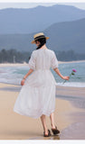 Ruby Classic Ruby Cotton Linen Cheongsam Dress Puff Sleeves Qipao