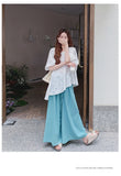 Octavia Opalescent Quality Fabric Cheongsam Hollow Out Qipao Set