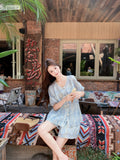 Gentle 2-Piece Jacquard Summer Cheongsam Set