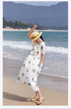 Mirabel Darling Putih Ramie Cheongsam Dress Embroidered Qipao
