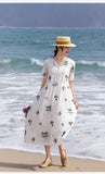 Mirabel Darling Putih Ramie Cheongsam Dress Embroidered Qipao