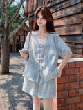 Gentle 2-Piece Jacquard Summer Cheongsam Set