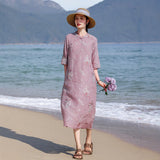 Acacia Ratu Berat Sulam Cheongsam Dress Stand Collar Qipao