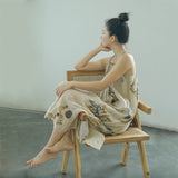 Aprikot Double Slip Cheongsam Qipao