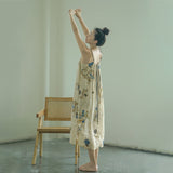 Aprikot Double Slip Cheongsam Qipao