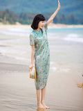 Gaun Cheongsam Qipao Lakeside Floret