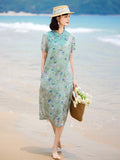 Gaun Cheongsam Qipao Lakeside Floret
