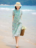 Gaun Cheongsam Qipao Lakeside Floret