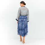 Phantom Blue Mesh Seluar Culottes Cheongsam Qipao