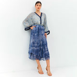 Phantom Blue Mesh Seluar Culottes Cheongsam Qipao