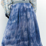 Phantom Blue Mesh Seluar Culottes Cheongsam Qipao