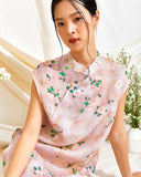 Camellia Cheongsam Dress Short Sleeves
