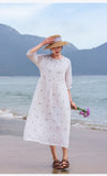 Pakaian Cheongsam Ramie Hiasan Purity Qipao Bertembun