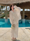 Willow Darling Lace Embroidered Cheongsam Top Skirt Qipao Set
