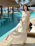 Eleonora Editorial White Lace Tank Top Skirt Qipao Set
