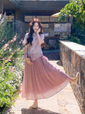 Katerina 2-Piece Pink Mandarin Collar Cheongsam Set