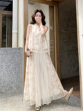 Radiance Butterfly Print Cheongsam Top Skirt Qipao Set