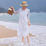 Thea Honed Ramie Cheongsam Dress Floralia Jahitan Qipao