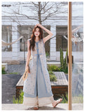 Carnation Charismatic Light Blue Lace Blouse Layered Qipao Set