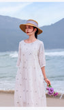 Pakaian Cheongsam Ramie Hiasan Purity Qipao Bertembun