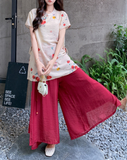Aurelia 2-Piece Floral Print Cheongsam Set