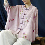 Elara Floral Linen Cheongsam Top