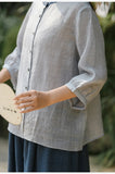Pearl Cloud Gray Ramie Cheongsam Top