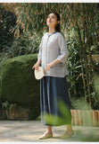 Pearl Cloud Gray Ramie Cheongsam Top