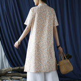Sofia Cotton-Linen A-Line Cheongsam Dress
