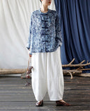 Xiomara Floral Ramie Cheongsam Top