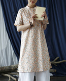 Sofia Cotton-Linen A-Line Cheongsam Dress