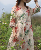 Natural Floral Casual Cheongsam Long Sleeve