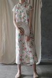 Floral Fan Cheongsam Dress