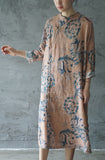 Ruyi Orchid Print Cheongsam Dress