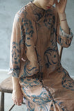 Ruyi Orchid Print Cheongsam Dress